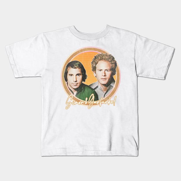 Simon & Garfunkel / Retro Style Fan Design Kids T-Shirt by DankFutura